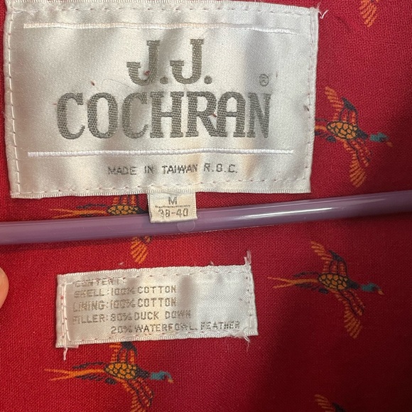 Vintage JJ Cochran Mens Sz Med Khaki Multi Pocket Duck Down Puffer Vest - Picture 5 of 7